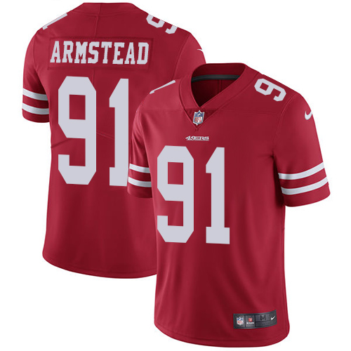 2019 men San Francisco 49ers #91 Armstead red Nike Vapor Untouchable Limited NFL Jersey